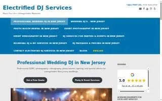 Electrified DJ & Photography Services of Cliffside Park website