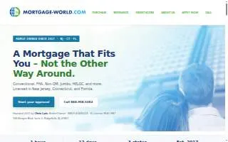 Mortgage World LLC of Cliffside Park website