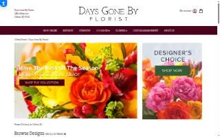 Days Gone By Florist website
