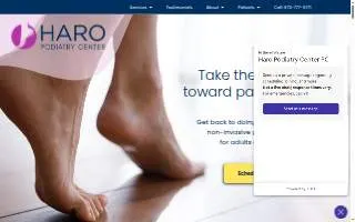 Haro Podiatry Center website
