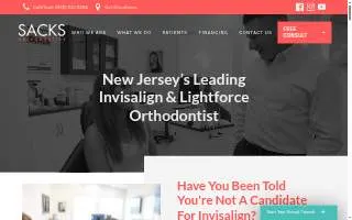 Sacks Orthodontics of Clifton website