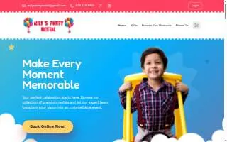 Milys Party Rental of Dover website