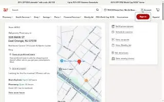 Walgreens Pharmacy of East Orange website