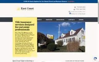 East Coast Title Agency of East Windsor website