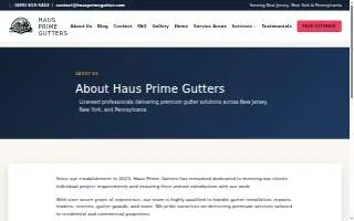 Haus Prime Gutter Services website