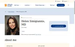 Helen Simigiannis, MD website