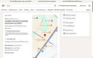 Walgreens Pharmacy of East Windsor website