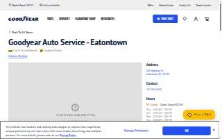 Goodyear Auto Service of Eatontown website