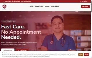 Urgent Care of New Jersey website