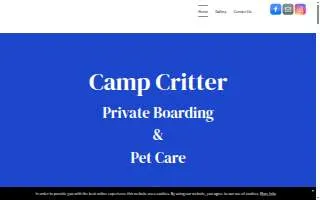 Camp Critter Boarding & Pet Care website