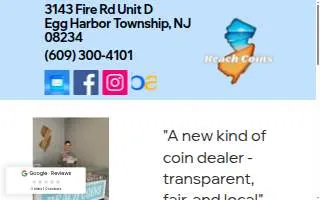 NJ Beach Coins website