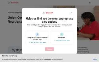 BAYADA Assistive Care - State Programs of Elizabeth website