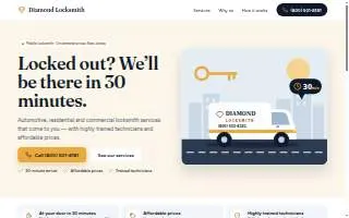 Diamond Locksmith of Elmwood Park website