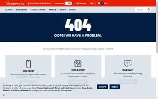 Visionworks Doctors of Optometry website