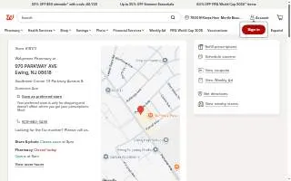 Walgreens Pharmacy of Ewing website