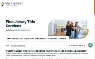 First Jersey Title Services website