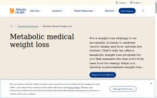Atlantic Health Weight & Wellness Center of Florham Park website