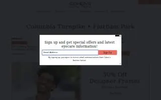 Cohen's Fashion Optical of Florham Park website