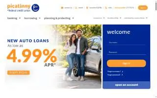 Picatinny Federal Credit Union website