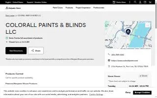 Colorall Paints and Blinds website