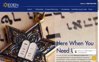 Eden Memorial Jewish Funeral Home and Chapel New Jersey website