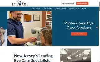 Total Eyecare of Franklin website