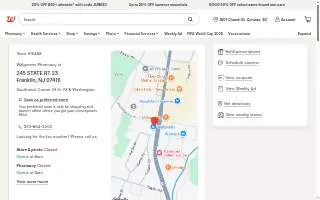 Walgreens Pharmacy of Franklin website