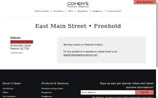 Cohen's Fashion Optical of Freehold website