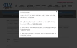 Contact Lens & Vision of Freehold website