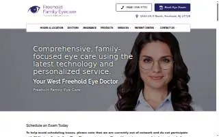 Freehold Family Eye Care website
