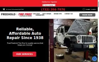 Freehold Tire Pros and Automotive Center website