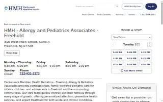 HMH - Allergy and Pediatrics Associates - Freehold website