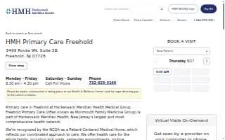 HMH - Primary Care - Freehold website