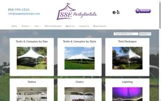 SSE Party Rentals website