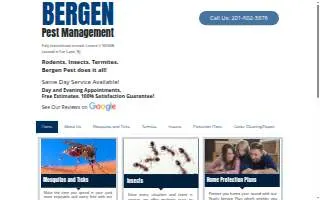Bergen Pest Management website