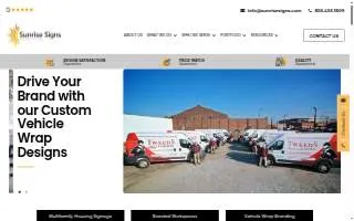 Sunrise Signs website