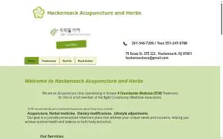 Hackensack Acupuncture and Herbs 핵켄섹 한의원 website