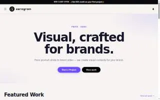 Zerogram Studio website