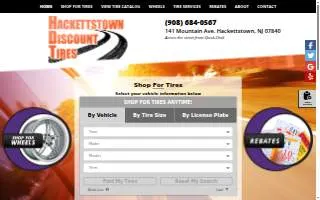 Hackettstown Discount Tire website