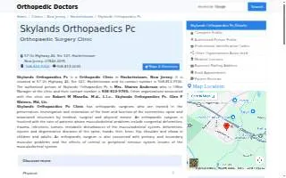Skylands Orthopaedics website