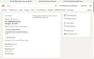Walgreens Pharmacy of Irvington website