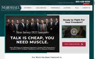 Marshall DWI / DUI Lawyers of Jersey City website