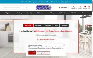 Bayshore Appliance website