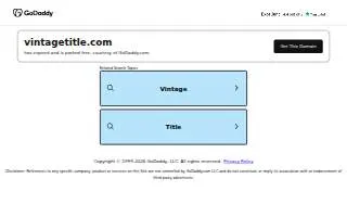 Vintage Title Services, LLC of Keansburg website