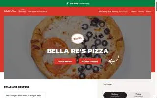 Bella Re's Pizza website