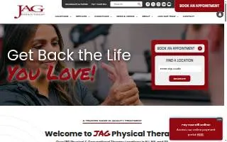 JAG Physical Therapy of Linden website