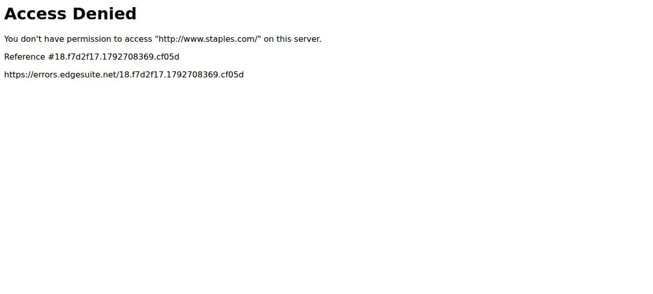 Staples of Linden website