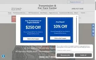 Transmission and Car Care Center of Linden website