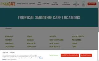 Tropical Smoothie Cafe of Bel Air website