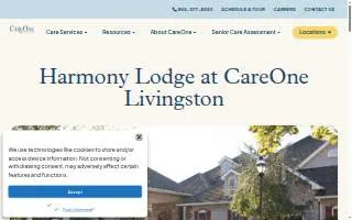 Harmony Village at CareOne Livingston website